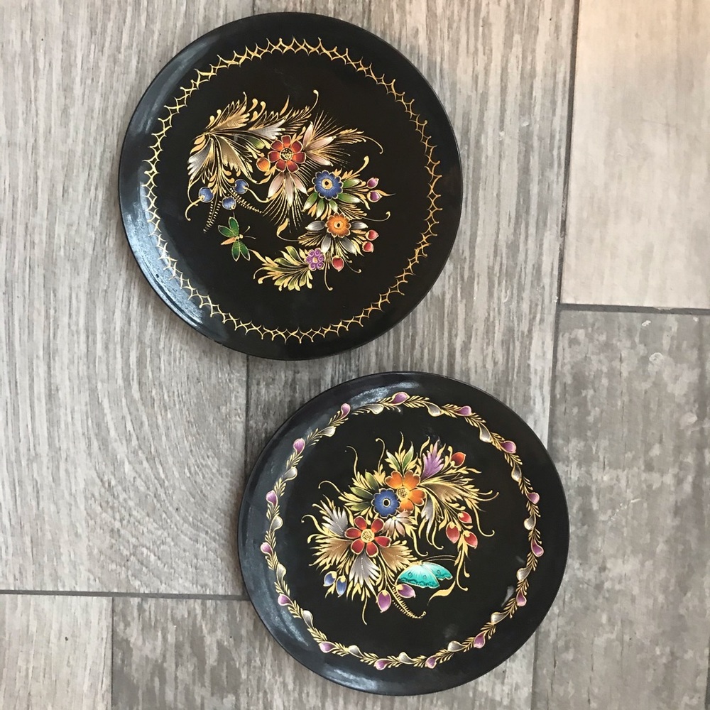 Black Oriental Jewelry Plates